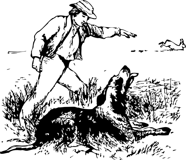 Hare And Hound Clip Art Free Vector (600x516), Png Download