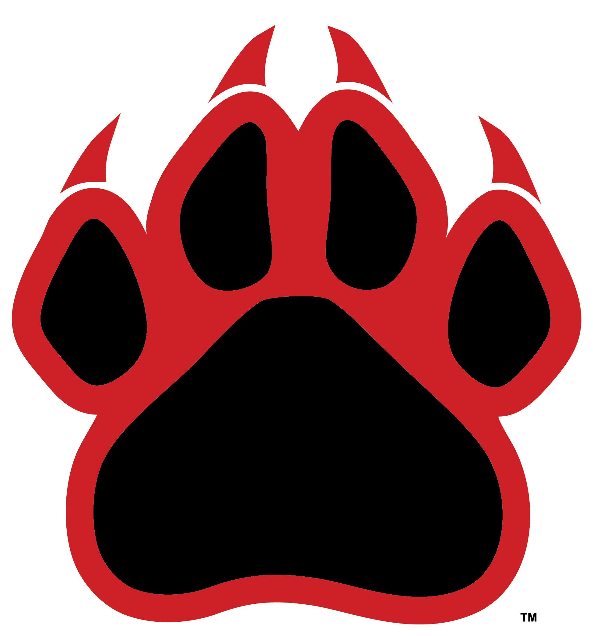 Clipart Free Download Pin By Sarah Hodges On Wildcats - Red Panther Paw Print (2452x2550), Png Download