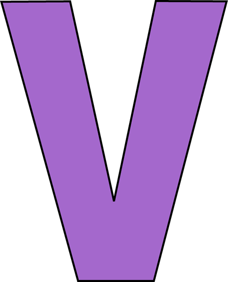 Purple Letter V Clipart That Begins With Letter V 445 - Letter V Clipart (445x550), Png Download
