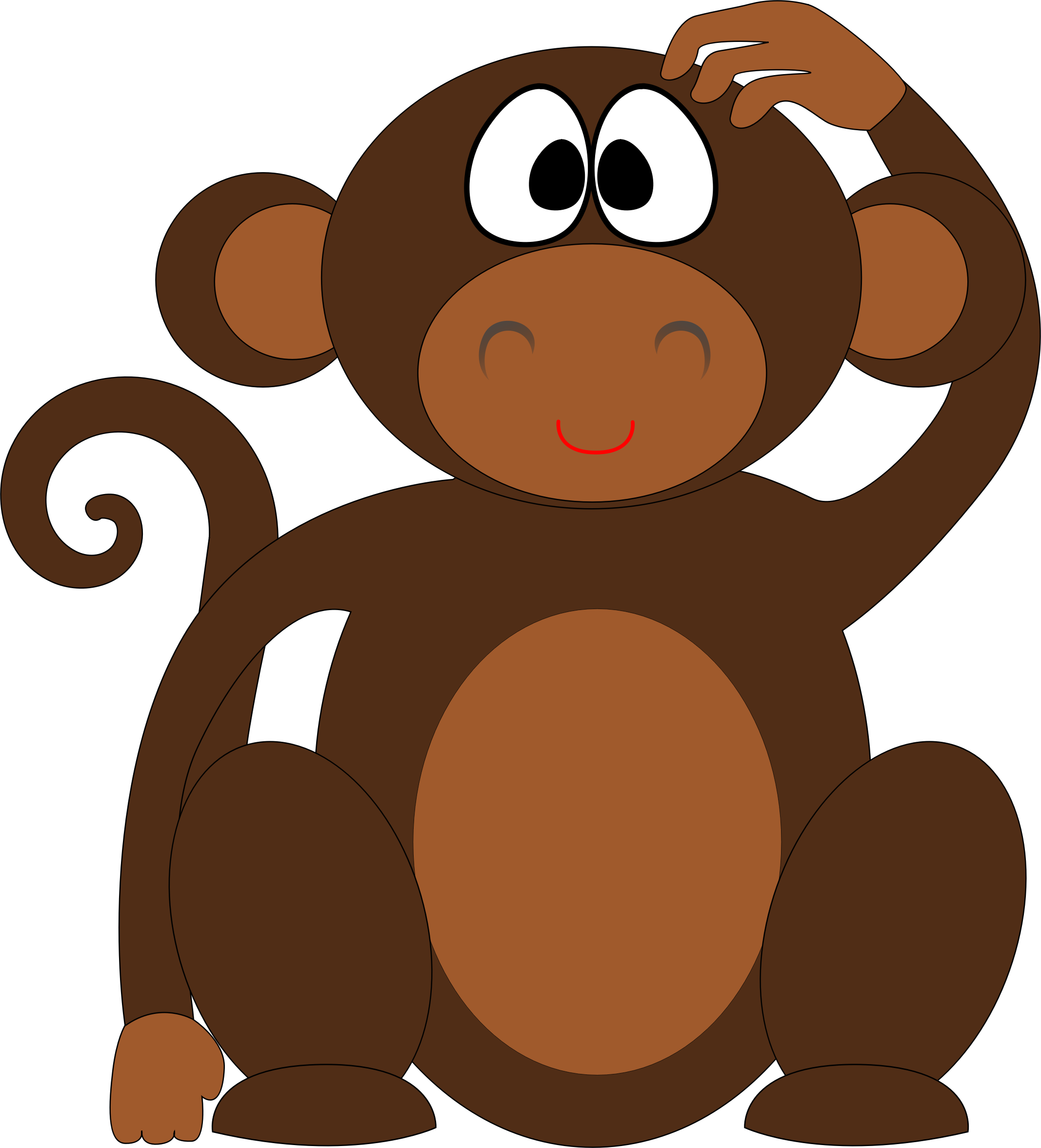 “monkey Mus Know Weh Him Gwine Put Him Tail, Before - Cartoon Animals (2134x2354), Png Download