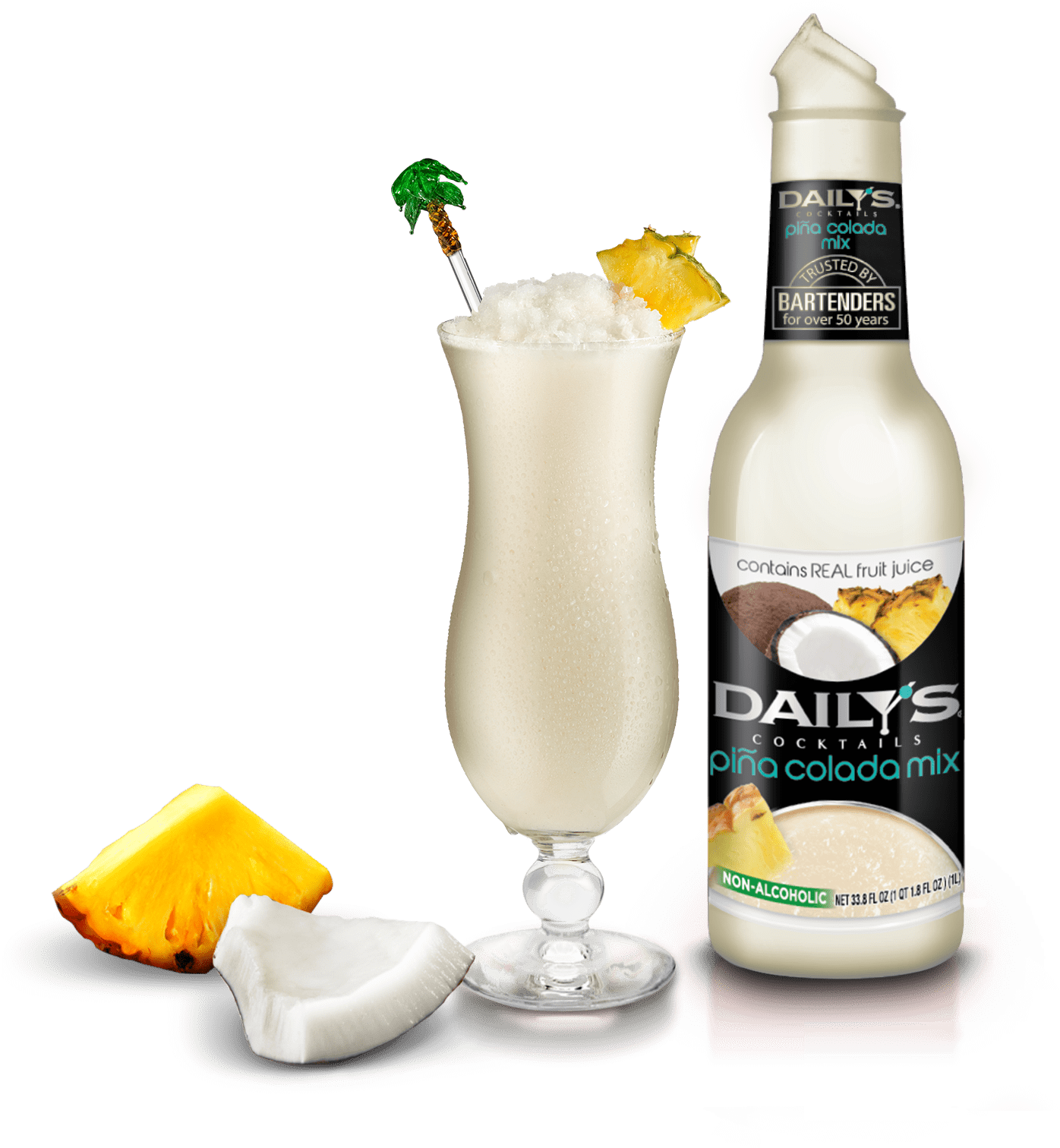 Piña Colada - Dailys Mixer Daily's Cocktail Mixer Banana 1 Liter (1632x1600), Png Download