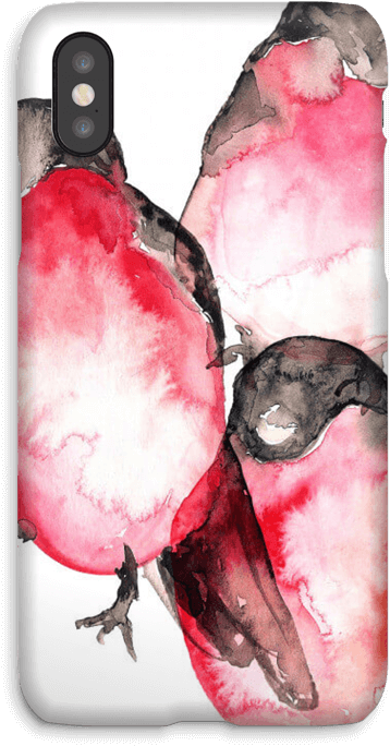 Bullfinch Case Iphone X - Watercolor Paint (499x800), Png Download
