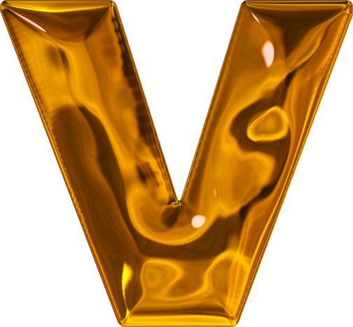 Letter V In Gold (504x467), Png Download