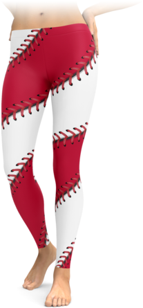 Baseball Stitch Leggings - Brave New Look Snowy Santa Hat Husky Leggings (397x480), Png Download