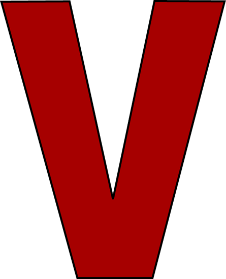 Letter V Clipart Clipartsgram - Red Letter V Clipart (445x550), Png Download