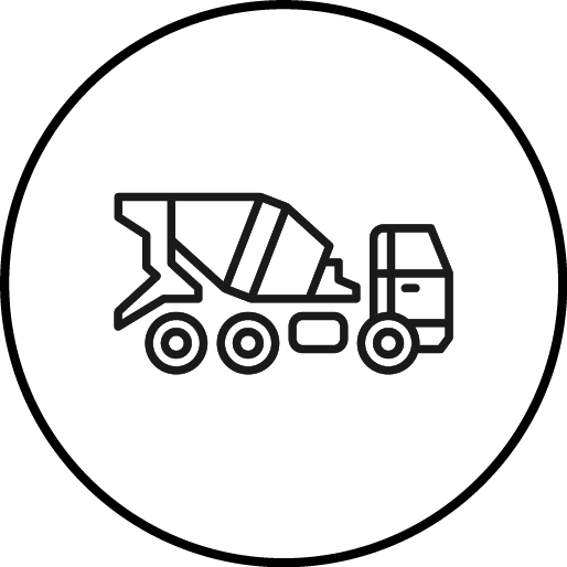 Truck Simplified Icon - Concrete Mixer (514x514), Png Download