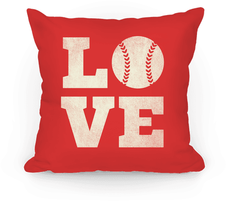 Love Baseball Pillow Pillow - Baseball Pillow (484x484), Png Download