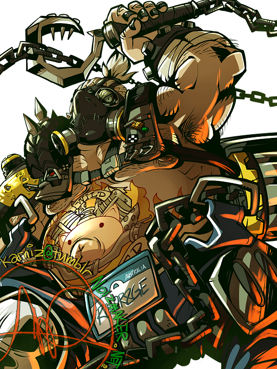 Roadhog Digital Art - Overwatch Roadhog Art (540x720), Png Download