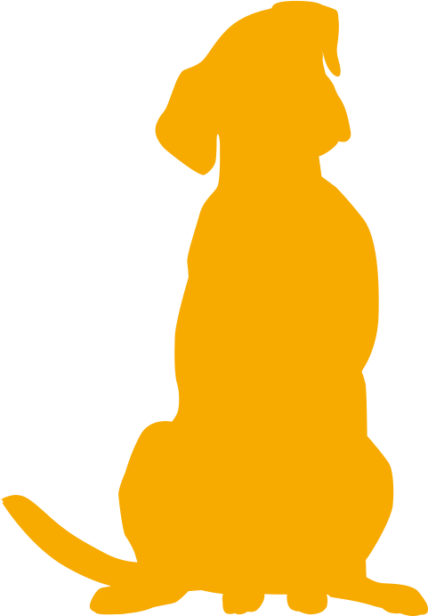 Yellow Dog Silhouette (768x703), Png Download