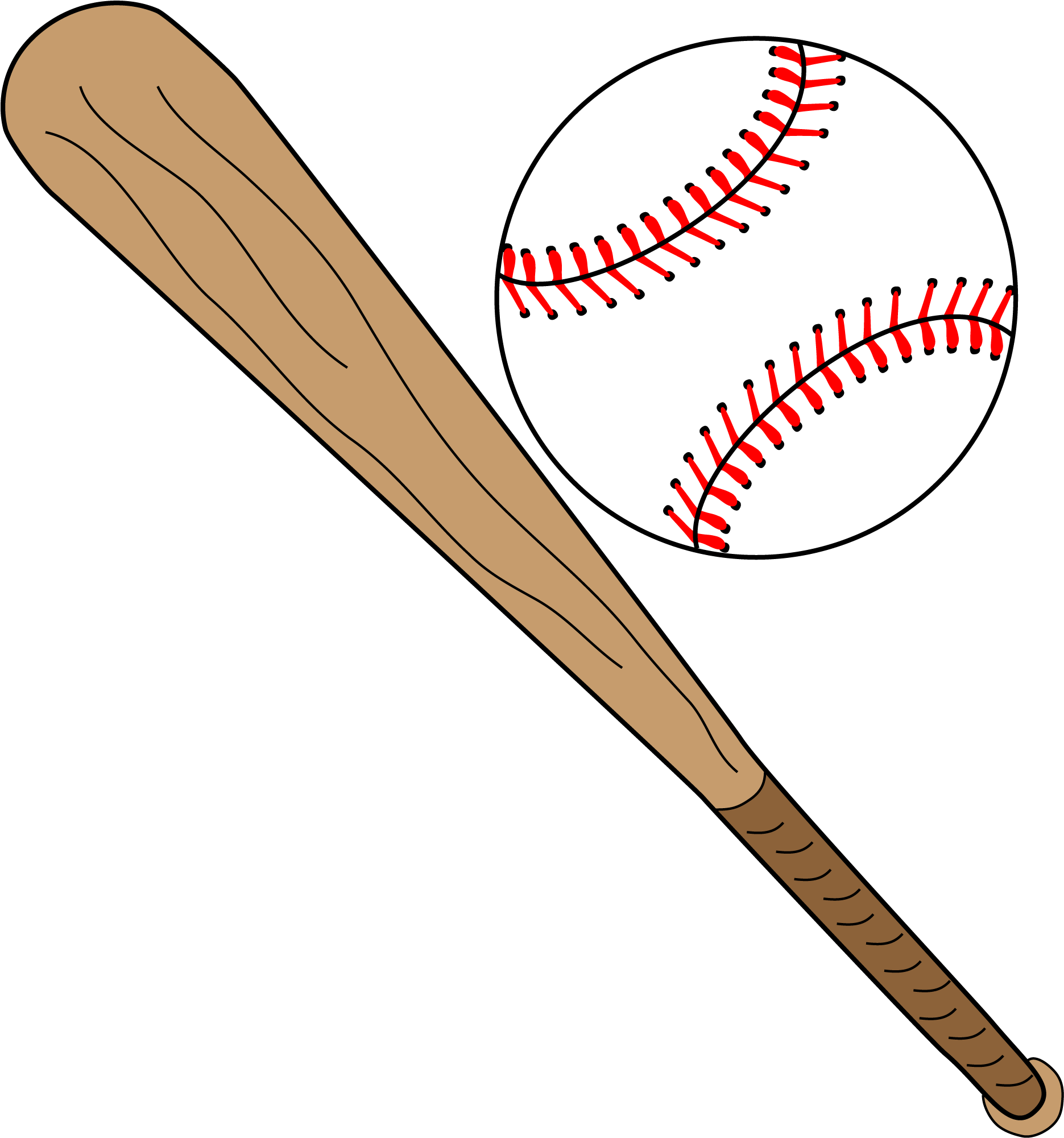 Baseball With Kevlarâ® Seams Sports - Softball Bat And Ball (1897x2031), Png Download