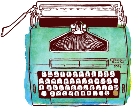 22 - Maquina De Escrever Desenho (500x411), Png Download