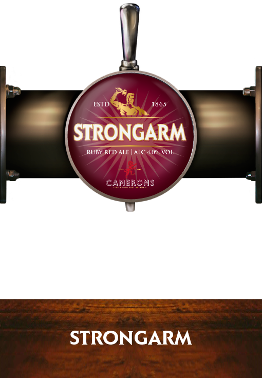 Strongarm - Pump Clip - Camerons Brewery - Brewery (510x735), Png Download