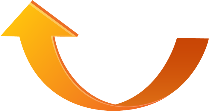 Arrow Clipart Transparent, Arrow Clipart Black And - Orange Curved Arrow Png (721x413), Png Download