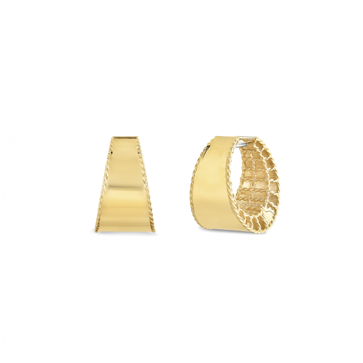 Roberto Coin Tapered Hoops (1410x1800), Png Download
