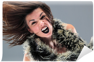 Beauty Young Woman Screaming Portrait Wall Mural • - Beauty (400x400), Png Download
