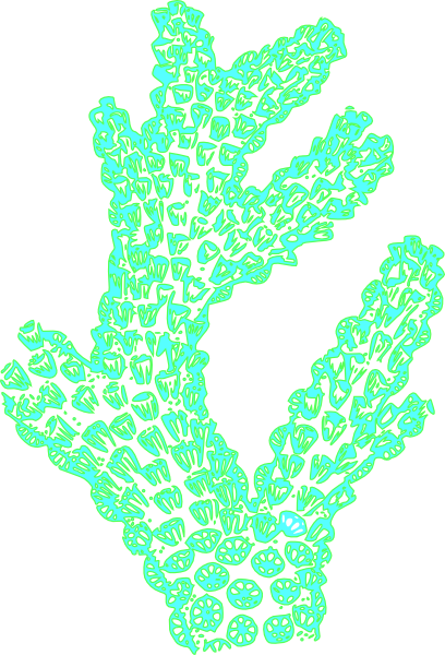 Coral Clip Art At Vector Clip Art Free - Art Print: Allen's Indigo Sea 3, 33x33in. (408x600), Png Download