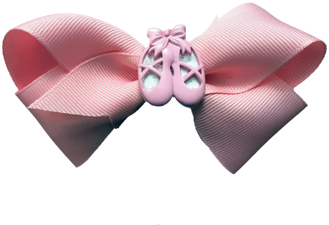 Large Baby Pink Boutique Hair Bow With Ballet Slippers - Present (498x369), Png Download