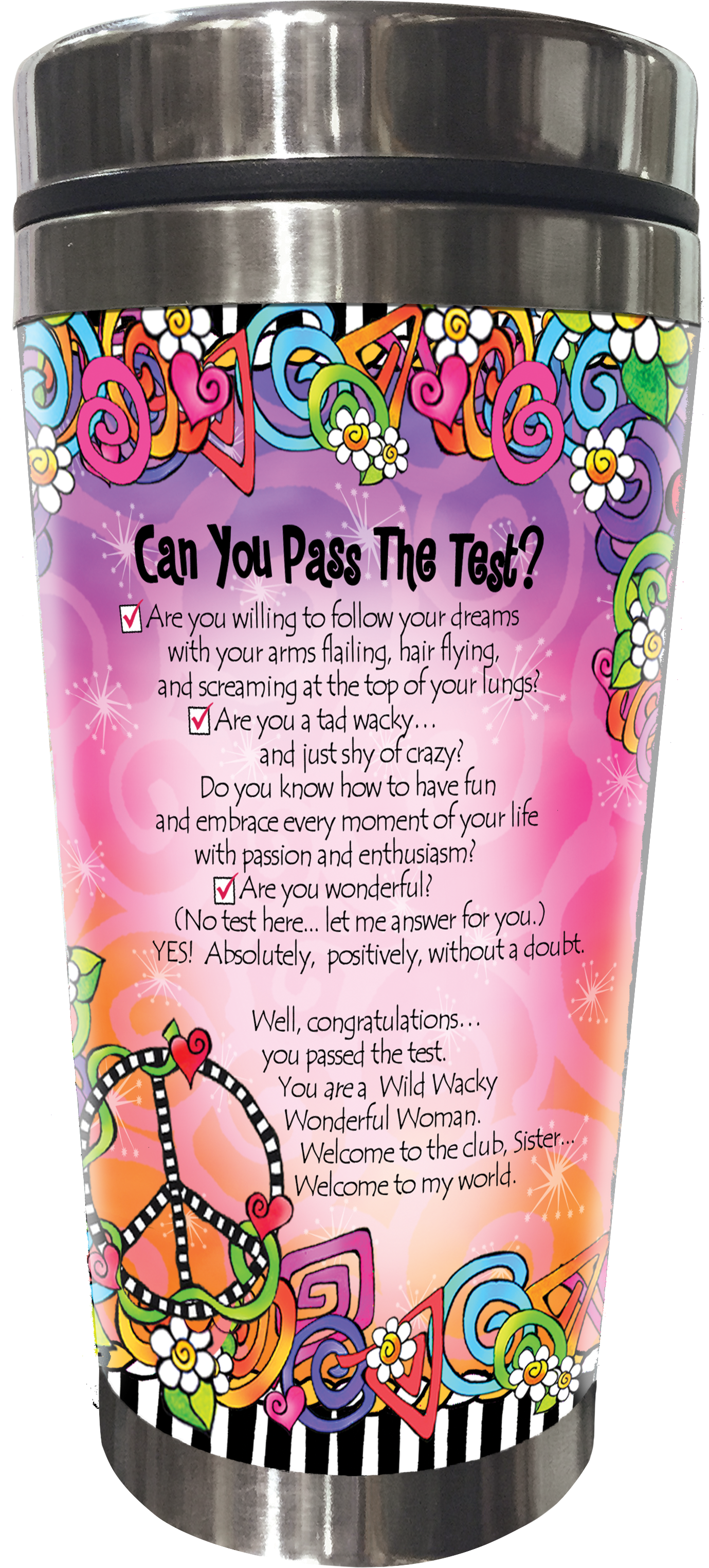 Wild Wacky Wonderful Woman Stainless Steel Tumbler (1554x3182), Png Download