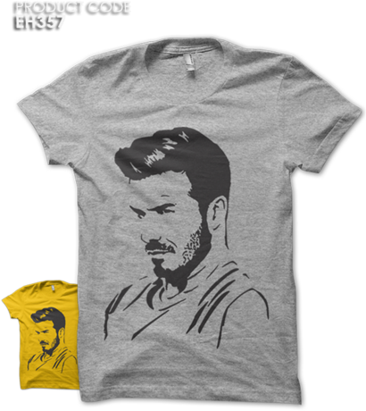 David Beckham Half Sleeves Tshirt - Mockup (444x480), Png Download
