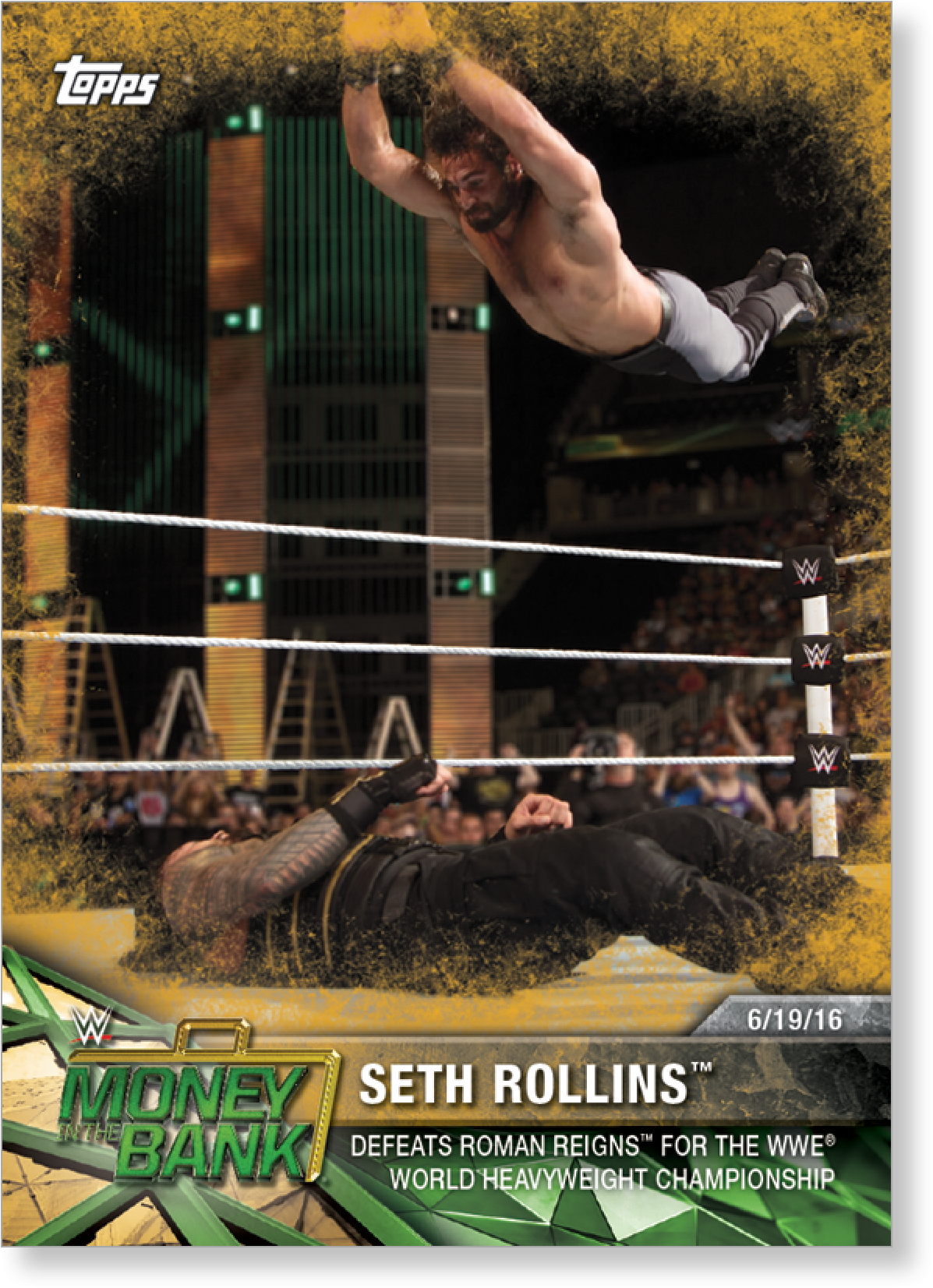 Seth Rollins 2017 Wwe Road To Wrestlemania Base Cards - Roman Reigns Vs Seth Rollins A Maney (2000x2000), Png Download