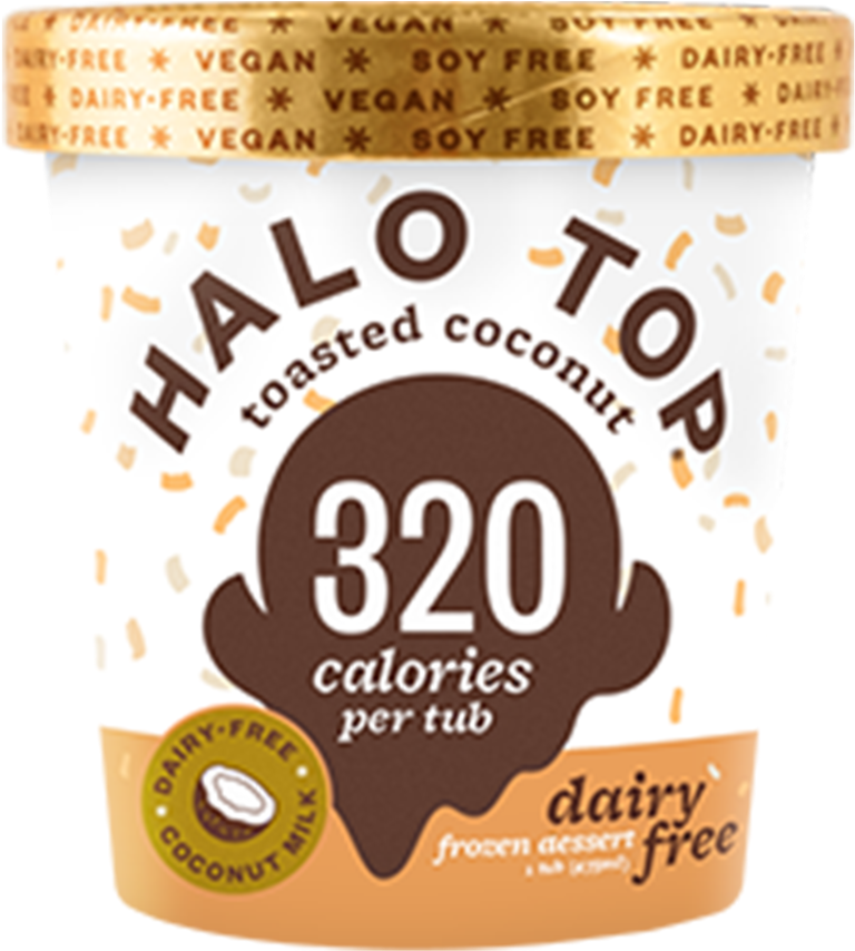 Dairy Free Toasted Coconut - Halo Top Salted Caramel (1000x857), Png Download