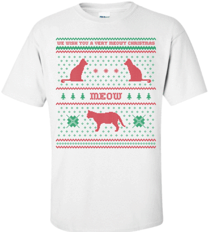 We Wish You A Meowy Christmas - Christmas Day (446x480), Png Download