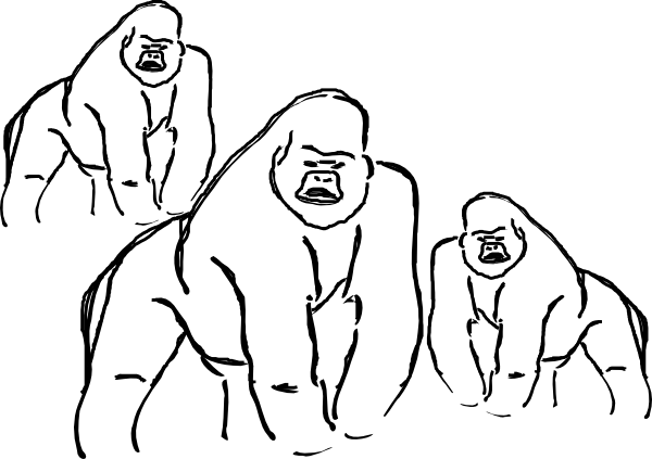 Gorilla Clip Art (600x423), Png Download