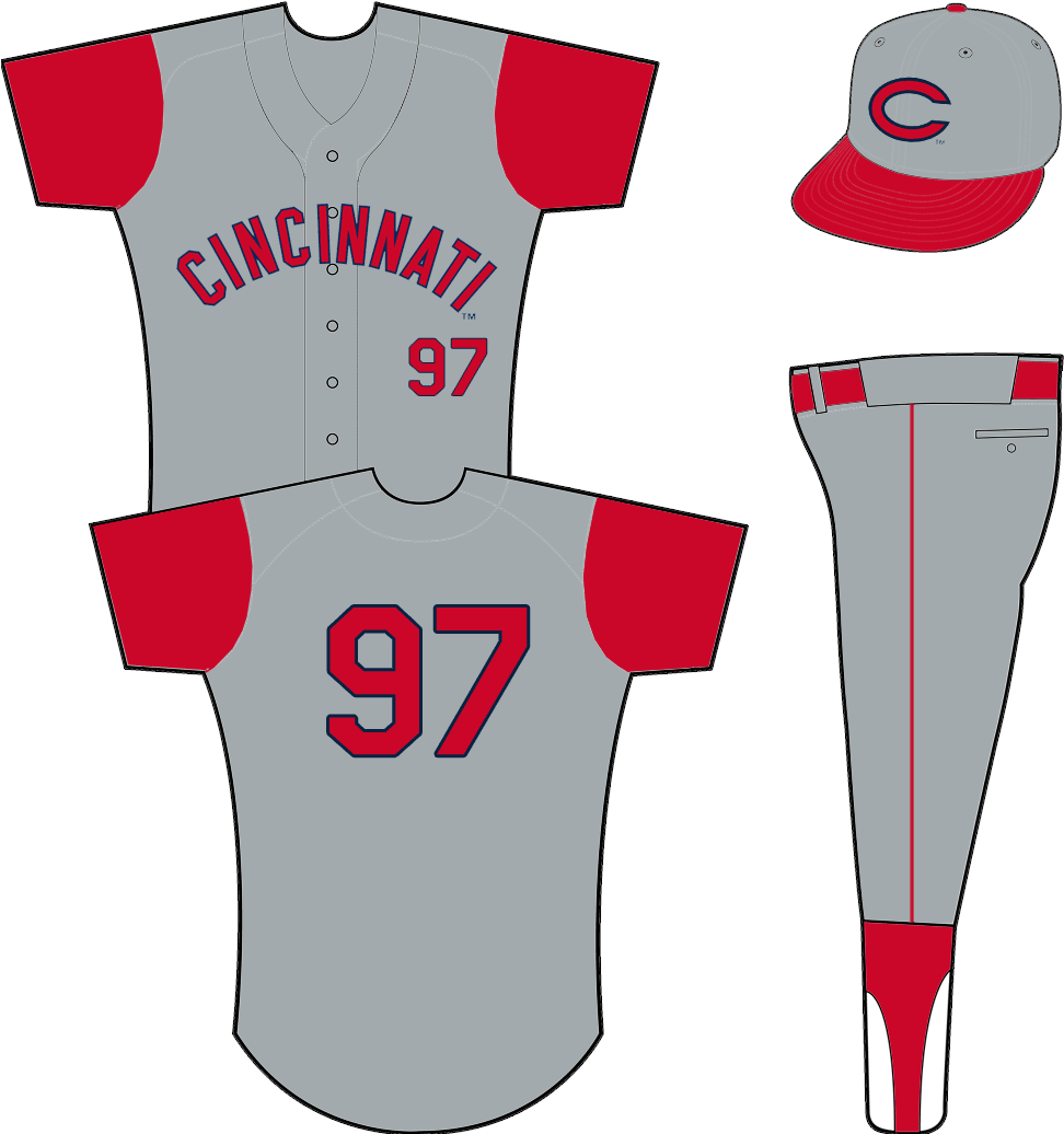 Cincinnati Reds Road Uniform - Los Angeles Dodgers Uniform (1000x1035), Png Download