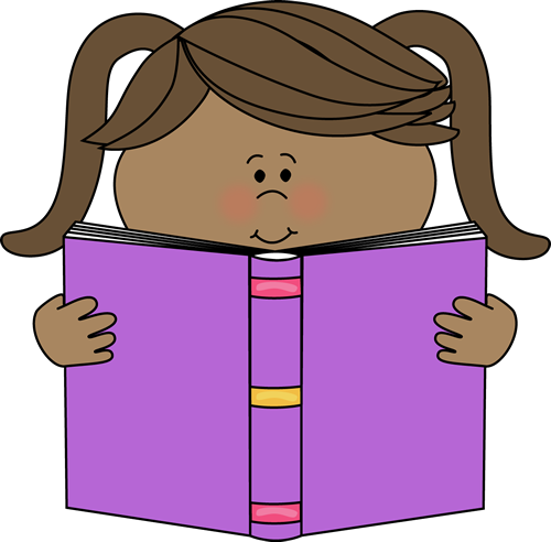 Little Girl Reading A Book Clip Art - Girl Reading Clipart (500x492), Png Download