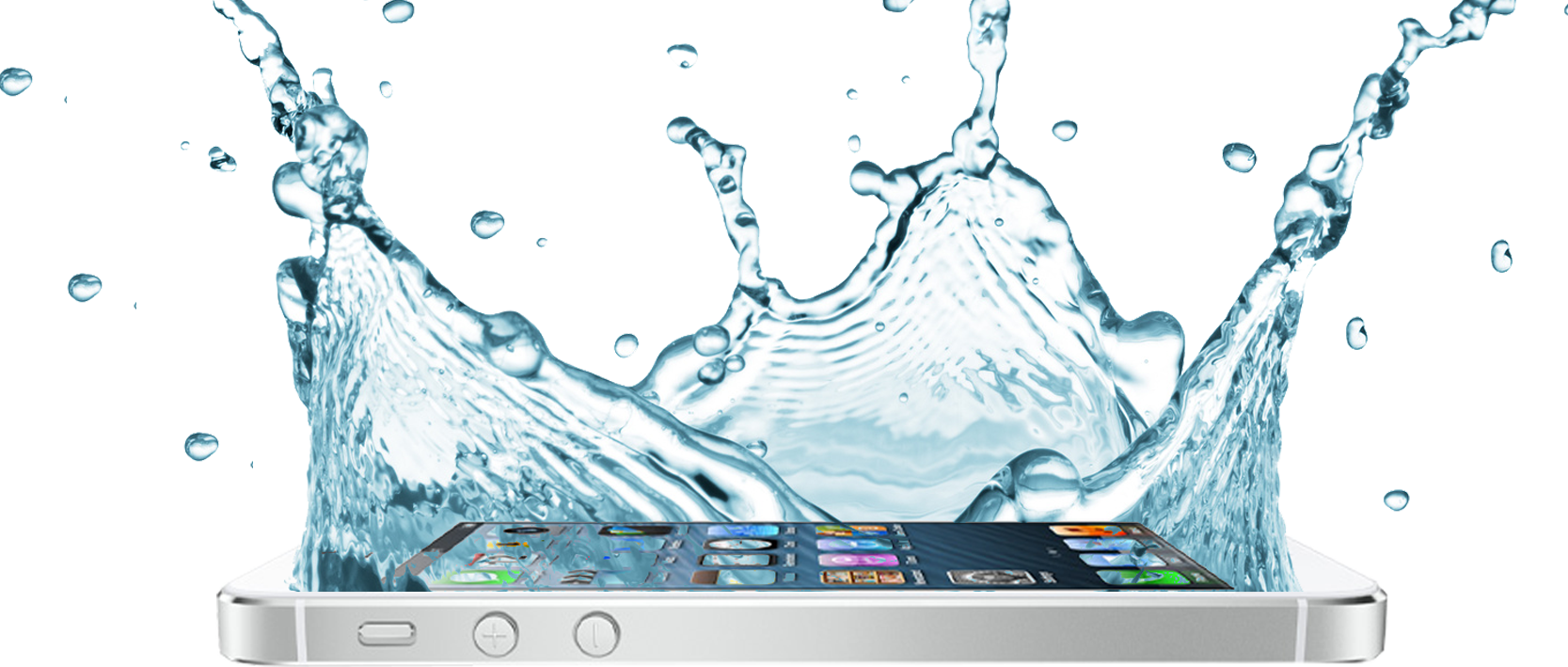 Water Resistant Iphone - Transparent Splash Red Water Psd (1667x709), Png Download