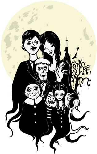 Yas Gaga Addams Family Layers - Addams Family Logo Png (341x503), Png Download