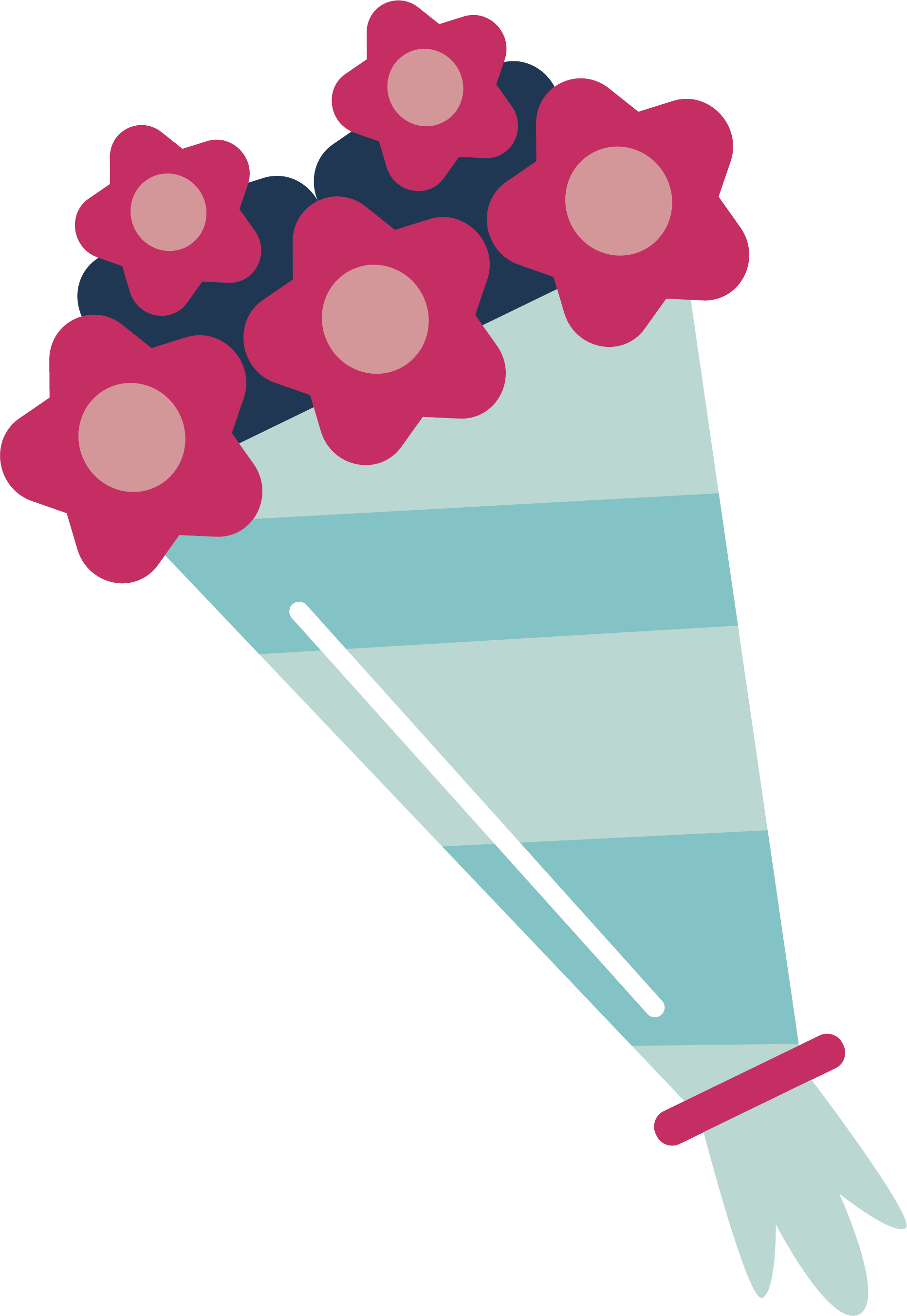 Flower Bouquet Wedding Bride Clip Art - Ramo De Novia Vector Png (1863x2701), Png Download