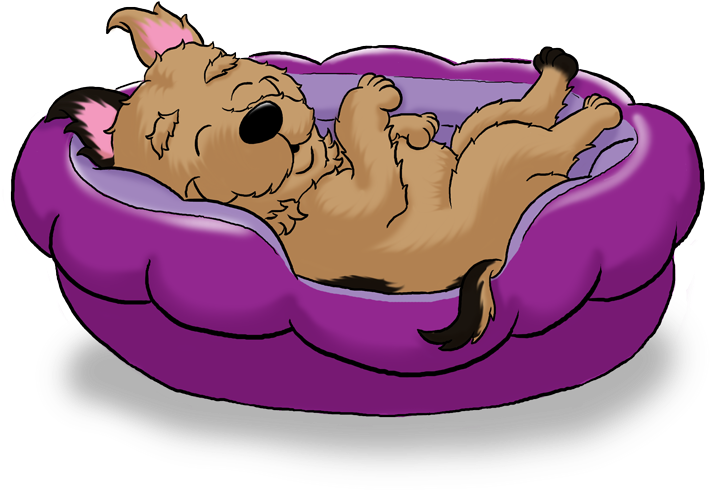 Bed Clipart Dog - Dog In Dog Bed Clipart (800x640), Png Download