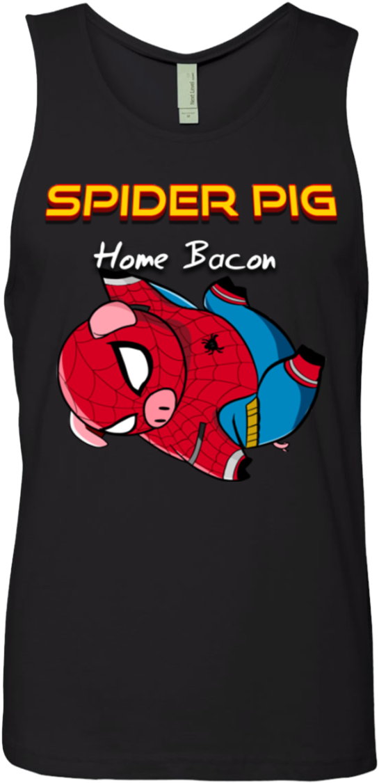 Spider Pig Hanging Men's Premium Tank Top - Shirt (1155x1155), Png Download