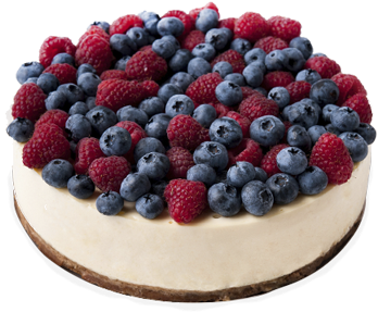 Cheesecake - Cheesecake S Malinami A Borůvkami (600x425), Png Download