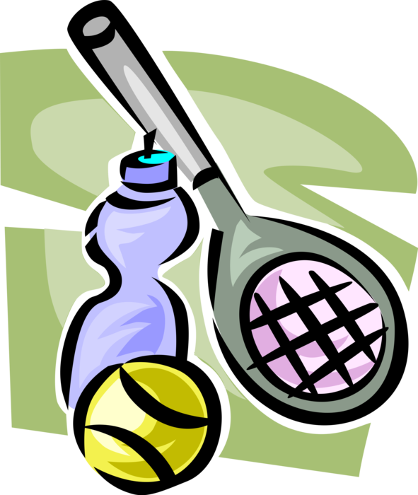 Vector Illustration Of Sport Of Tennis Racket Or Racquet, (591x700), Png Download