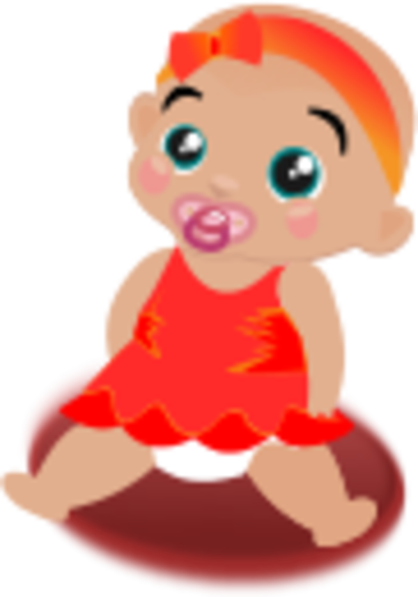 Vector Clip Art - Baby Girls Animated (600x857), Png Download