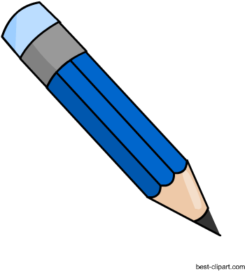Blue Pencil With Blue Eraser Clip Art Free - Blue Pencil Clip Art (450x450), Png Download