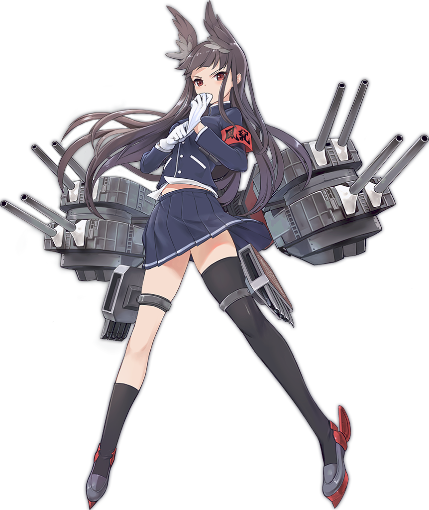 Asymmetrical Legwear Azur Lane Bangs Black Hair Black - Azur Myoukou (862x1024), Png Download