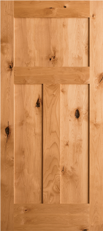 Krosswood Knotty Alder 3 Panel Craftsman Door - Craftsman 3 Panel Door (800x800), Png Download
