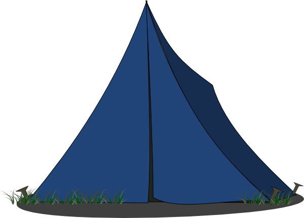 Tent Clipart Blue - Blue Tent Clipart (600x432), Png Download