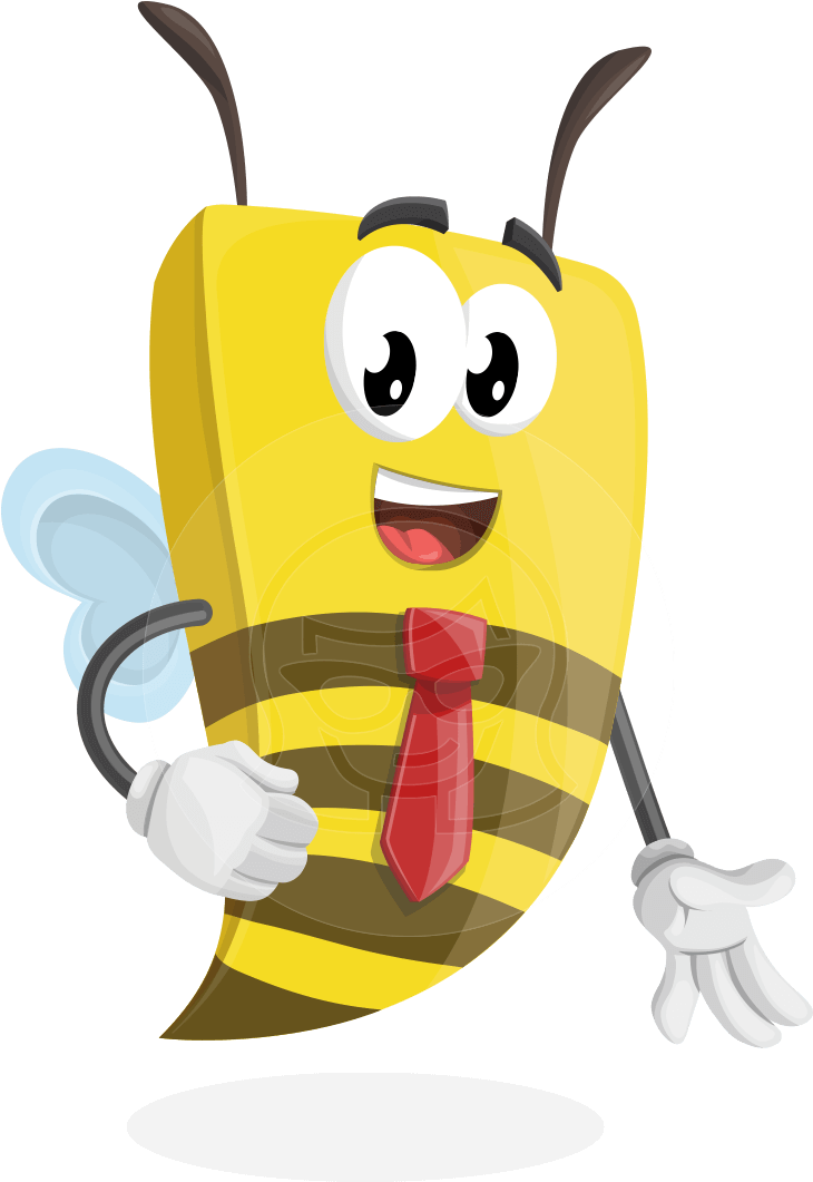 Lee The Business Bee - Cartoon (957x1060), Png Download