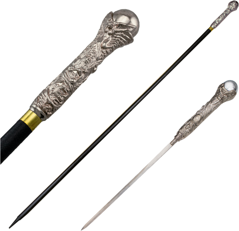 Dante's Inferno Silver Walking Cane With Hidden Sword - Walking Cane Sword (800x800), Png Download