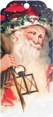 Christmas Vintage Santa Tag Free Christmas - Vintage Postcard Santa Sad (400x400), Png Download