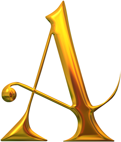 Letra R Dorada Png - Letter A Floral Design (610x610), Png Download