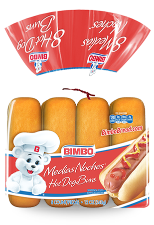 Hot Dog Buns - Bimbo Hot Dog Buns (599x481), Png Download