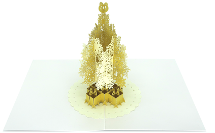 This Beautiful Paper Love Magical Golden Christmas - Christmas Tree (498x332), Png Download
