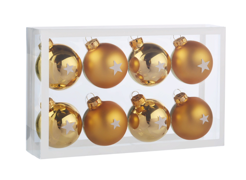 Christmas Tree Ornaments, 8 Pack - Lidl (500x500), Png Download