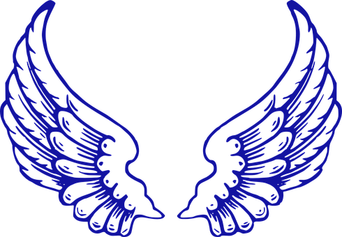 Wings Angel Country Safe Blue Holy Power A - Angel Wings (490x340), Png Download