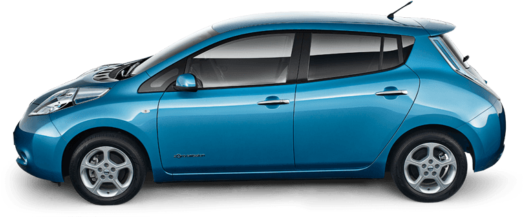 Our Electric Cars - Blue Electric Car Leaf (760x415), Png Download